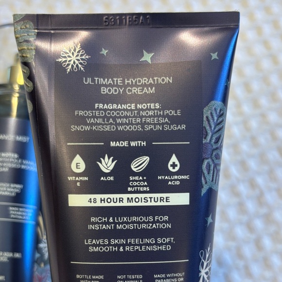 NEW Set! Bath & Body Works Frosted Coconut Snowball Fragrance Mist & Body Cream - Picture 7 of 8